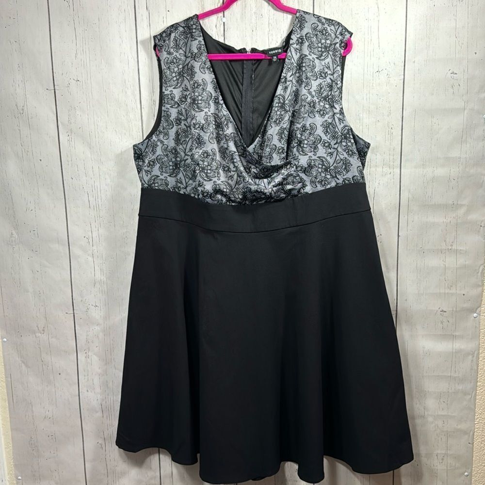 Torrid Black Lace Fit & Flare Cocktail Dress Size 26 Romantic Feminine